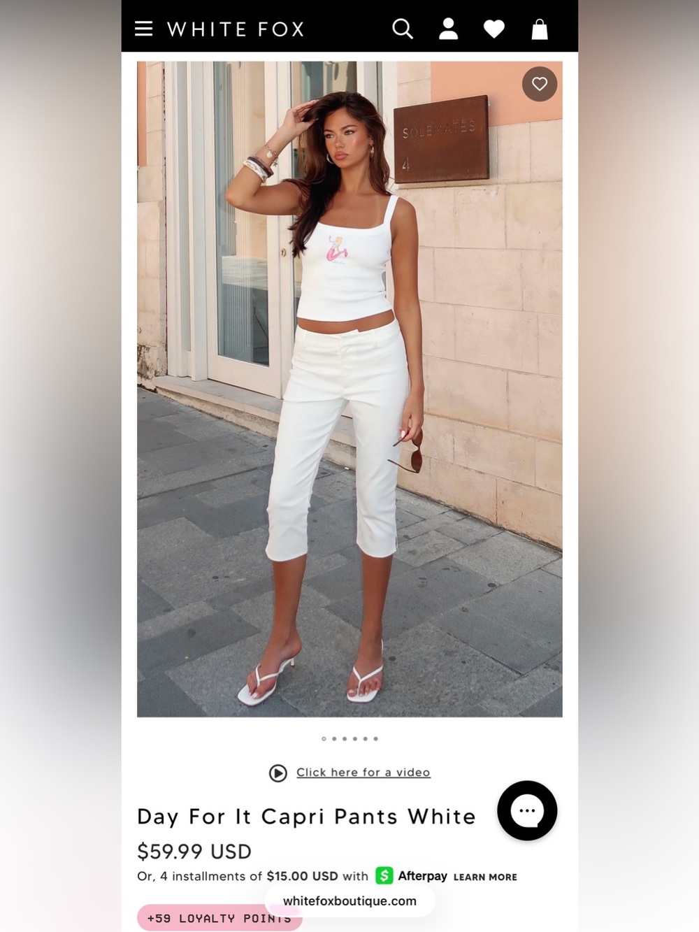 NWT White Fox Boutique Day For It Capri Pants - White Size XXS